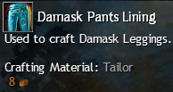 MMOJUGG Guild Wars 2 US Damask Pants Lining Details View of Item Function and Use